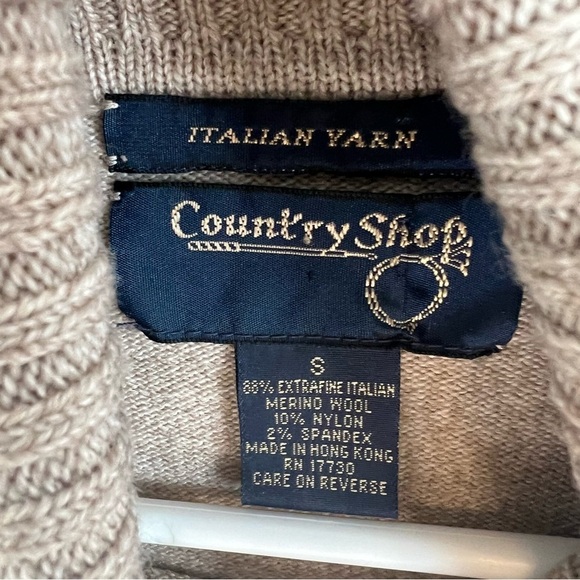 Country Shop Womens Italian Merino Wool Blend Turtleneck Sweater Sz S Gray - Picture 8 of 12